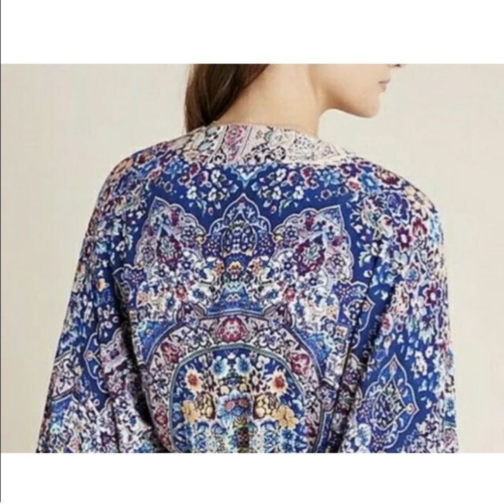 Anthropologie KACHEL Floral Kimono VIBRANT BOHEMIAN WOMENS jacket top One size - Picture 5 of 13